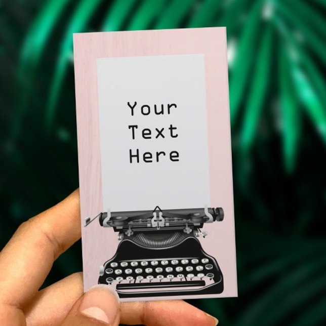 Tarjeta De Visita Escritora máquina de escribir elegante rosa Rubor (Subido por el creador)