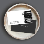 Tarjeta De Visita Escritora máquina de escribir negra vintage<br><div class="desc">Diseño sencillo y elegante con máquina de escribir de época roja. Excelente para escritor,  editor,  novelista,  autor,  columnista y más.</div>