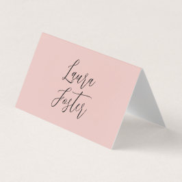 Tarjeta De Visita Escritura a mano clásica Nombre elegante Rosa Oro