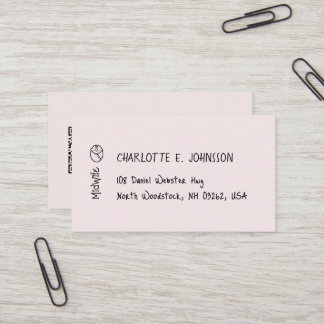 Tarjeta De Visita Escritura a mano de partera con bebé Minimalista