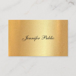 Tarjeta De Visita Escritura a mano Elegante caligrafía Faux Gold