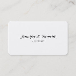 Tarjeta De Visita Escritura a mano en blanco Minimalista