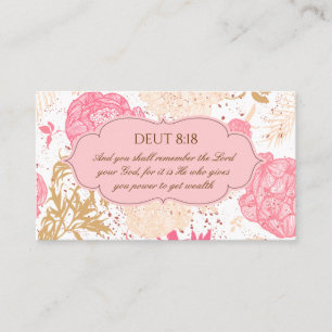 Tarjeta De Visita Escritura cristiana de fe floral