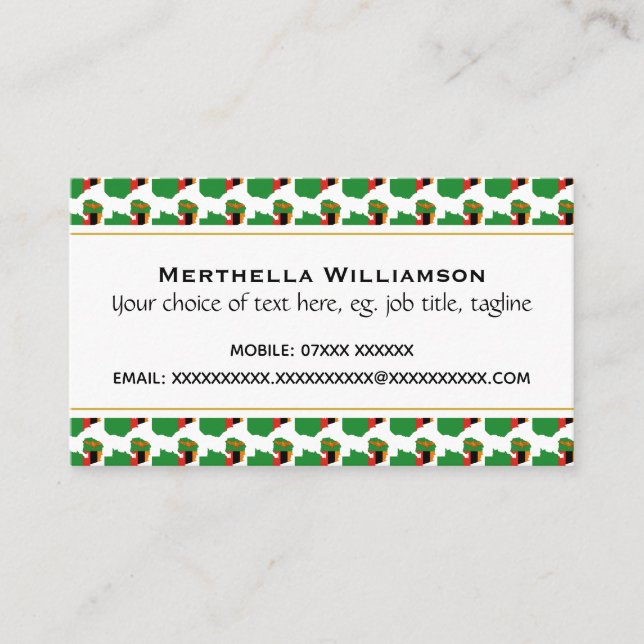 Tarjeta De Visita Escritura cristiana de ZAMBIA Juan 3:16 (Anverso)