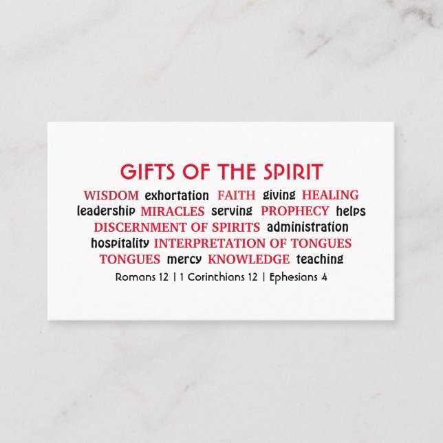 Tarjeta De Visita Escritura cristiana | REGALOS DE ESPÍRITU | Modern (Anverso)