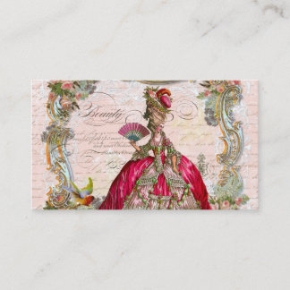 Tarjeta De Visita Escritura de escritura francesa y Marie Antoinette