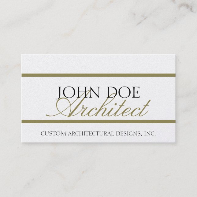 Tarjeta De Visita Escritura de la arquitectura del arquitecto - (Anverso)