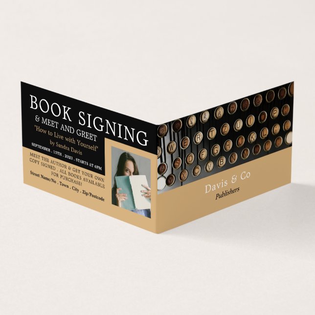 Tarjeta De Visita Escritura de moda, editor, firma de libros para es (Exterior)