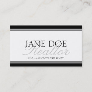 Tarjeta De Visita Escritura de plata del agente inmobiliario - papel