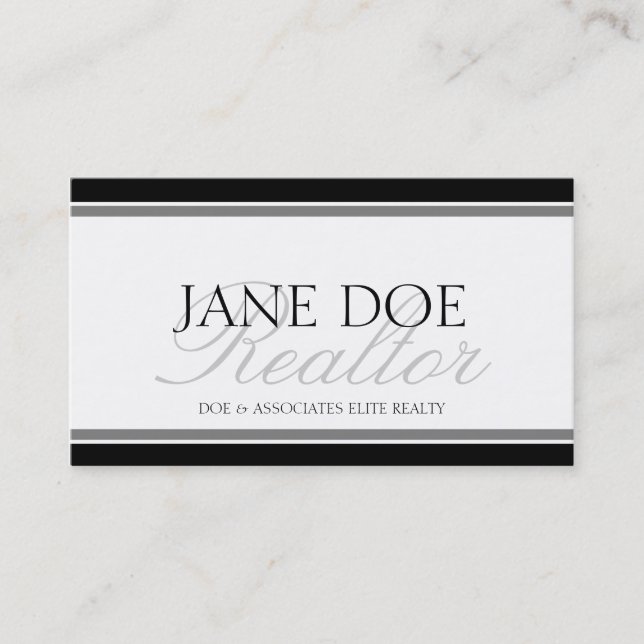 Tarjeta De Visita Escritura de plata del agente inmobiliario - papel (Anverso)