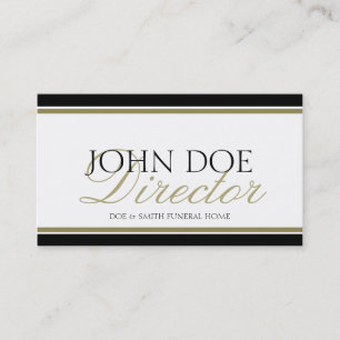 Tarjeta De Visita Escritura del oro del director de funeraria