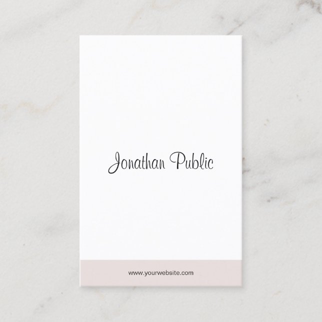 Tarjeta De Visita Escritura elegante moderna de la mano de (Anverso)