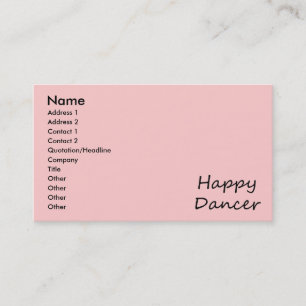 Tarjeta De Visita Escritura feliz del negro del bailarín