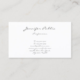 Tarjeta De Visita Escritura manual moderna profesional simple elegan