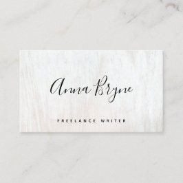 Tarjeta De Visita Escritura manuscrita de madera blanca en medios so