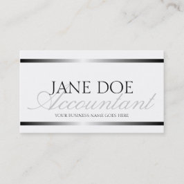 Tarjeta De Visita Escritura metálica de plata de CPA del contable
