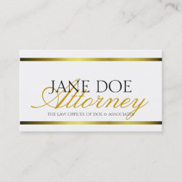Tarjeta De Visita Escritura metálica del oro del abogado
