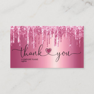 Tarjeta De Visita escritura moderna de corazón rosado gracias por or
