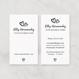 Tarjeta De Visita Escritura moderna de escritura corazón vertical ne