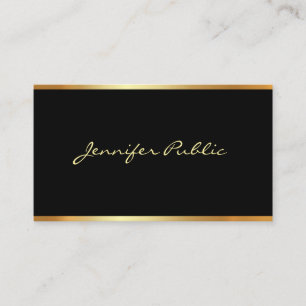 Tarjeta De Visita Escritura profesional de la mano del oro negro