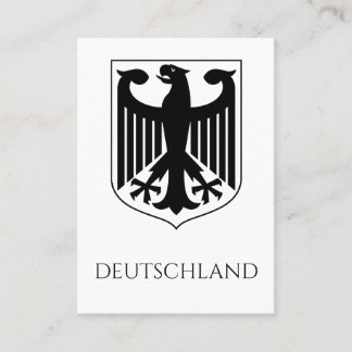 Tarjeta De Visita Escudo de Armas Alemán Deutschland Blanco y Negro