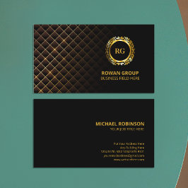 Tarjeta De Visita Escudo de la hoja de oro | Patrón de diamantes | L