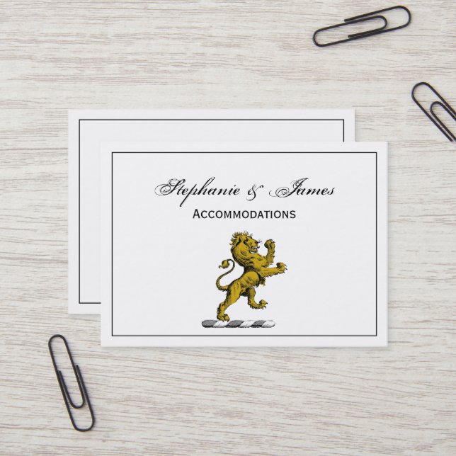 Tarjeta De Visita Escudo de pie de león heráldico Emblem C (Anverso/Reverso In Situ)