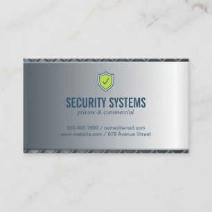 Tarjeta De Visita Escudo de seguridad   Fondo metálico