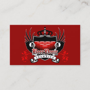 Tarjeta De Visita escudo real campeón del pong de cerveza