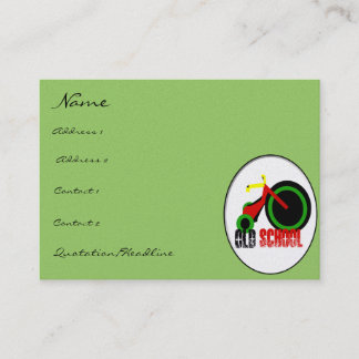 Tarjeta De Visita Escuela antigua con una gran rueda - tipo de letra