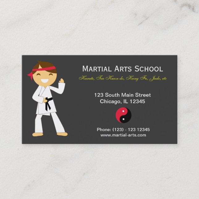 Tarjeta De Visita Escuela de Artes Marciales (Anverso)