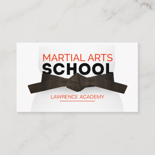 Tarjeta De Visita Escuela de Artes Marciales / Dojo Karate (Anverso)