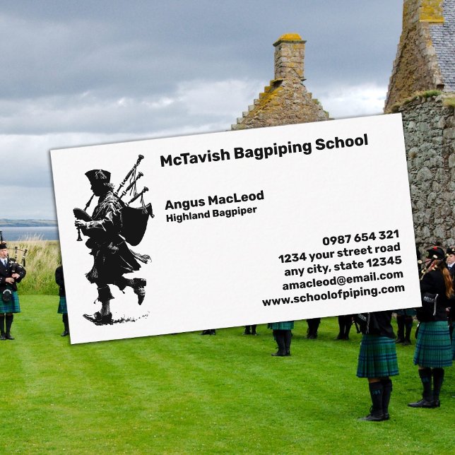 Tarjeta De Visita Escuela de Bagpiper y Bagpiper (Subido por el creador)