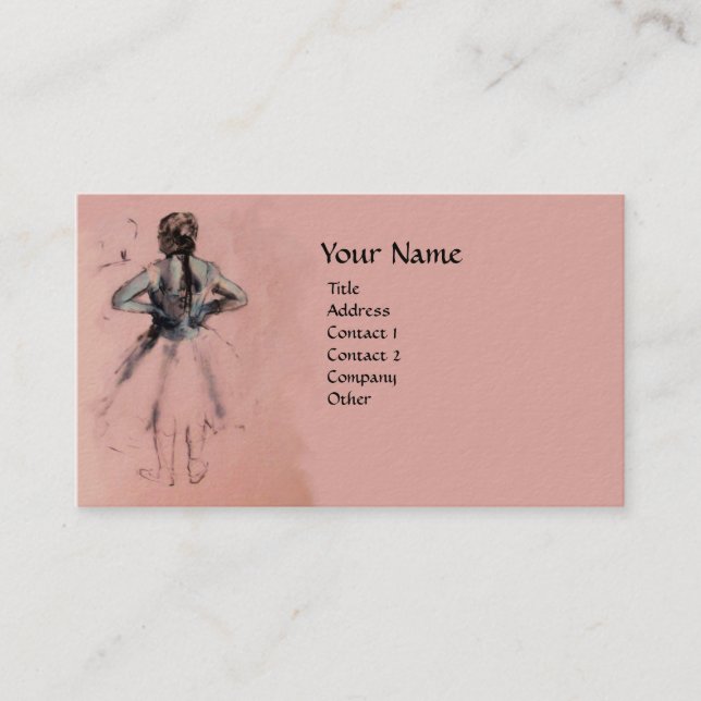 TARJETA DE VISITA ESCUELA DE BAILE/BAILE DE BALLETA DE BALLET DANCER (Anverso)