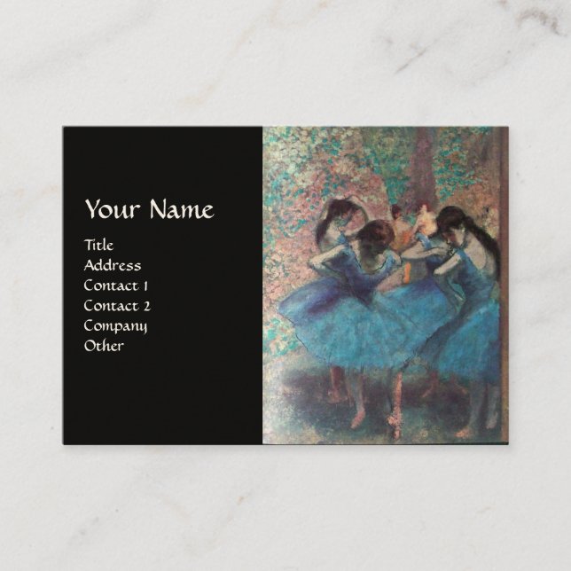 TARJETA DE VISITA ESCUELA DE BAILE/BALLERINA, BAILES EN AZUL (Anverso)