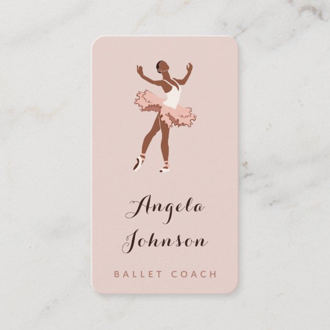 Tarjeta De Visita Escuela de baile Chica Ballerina Ilustracion (Anverso)