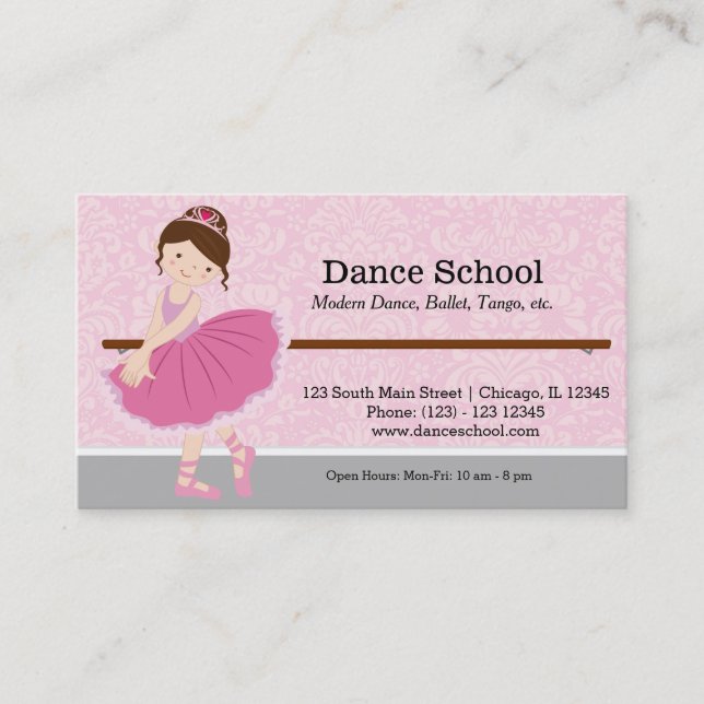 Tarjeta De Visita Escuela de danza (Anverso)