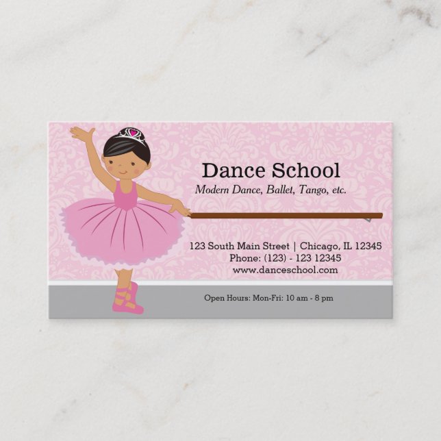 Tarjeta De Visita Escuela de danza (Anverso)