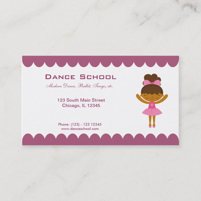 Tarjeta De Visita Escuela de danza (Anverso)