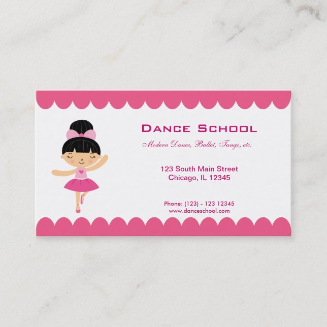 Tarjeta De Visita Escuela de danza (Anverso)