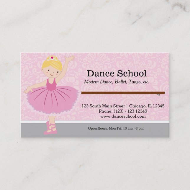 Tarjeta De Visita Escuela de danza (Anverso)