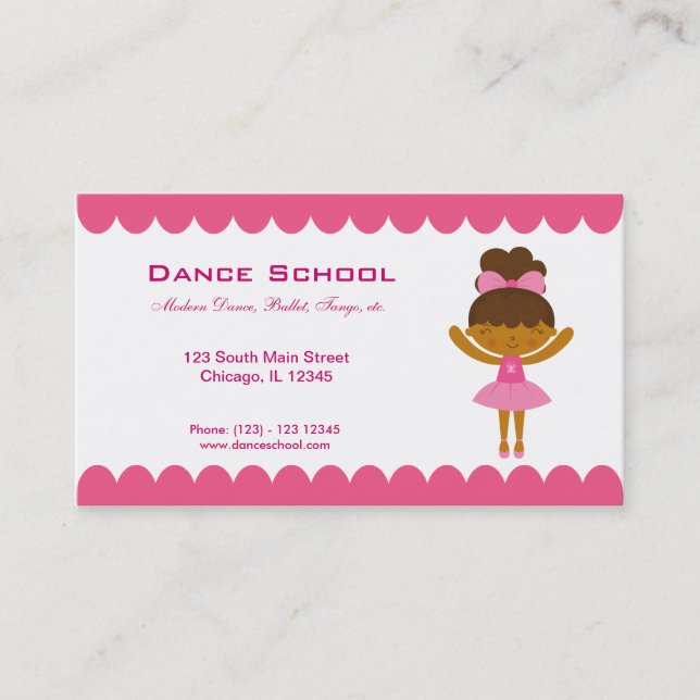 Tarjeta De Visita Escuela de danza (Anverso)