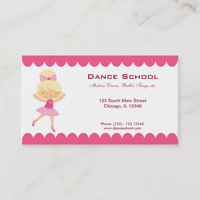 Tarjeta De Visita Escuela de danza (Anverso)