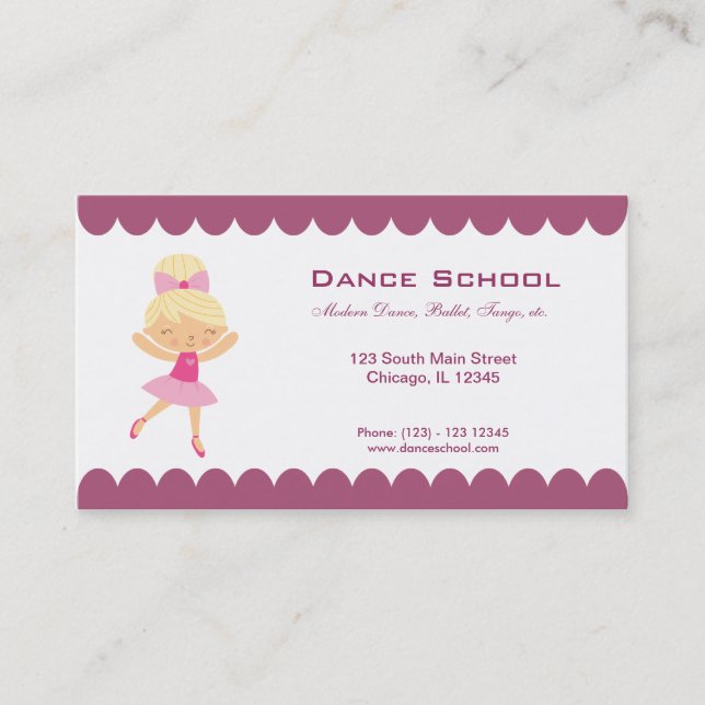Tarjeta De Visita Escuela de danza (Anverso)