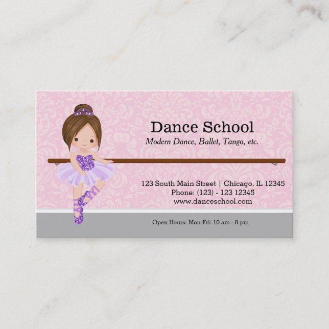 Tarjeta De Visita Escuela de danza (Anverso)