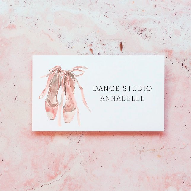 Tarjeta De Visita Escuela de danza Rosa zapatos de ballet rosado (Subido por el creador)