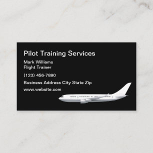 Tarjeta De Visita Escuela de entrenamiento de vuelo de piloto