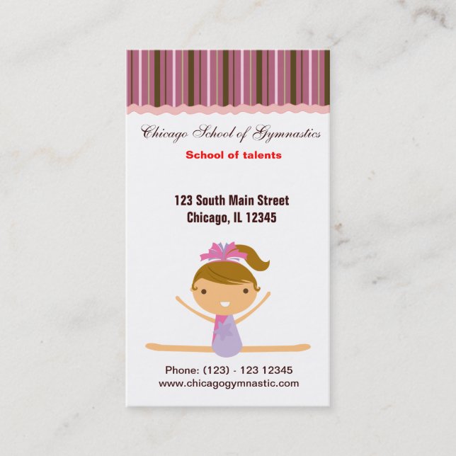 Tarjeta De Visita Escuela de Gimnasia (Anverso)