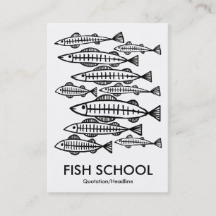 Tarjeta De Visita Escuela de pescado - Blanco