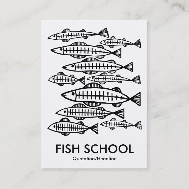 Tarjeta De Visita Escuela de pescado - Blanco (Anverso)